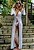 Kimono Saída De Praia Off white Longa Aberta Trico Zigzag - Imagem 2