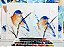 Gravura de Pintura de Aquarela Pássaros - Imagem 1