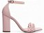 Sandália Feminina Flora Salto Grosso Rosa Trançado - Imagem 7