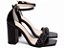 Sandália Feminina Flora Salto Grosso Preto Trançado - Imagem 7