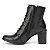 Bota Feminina Laís Couro Salto Grosso Preto - Imagem 4