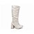 Bota Feminina Franzida Liz Cano Alto Franzido Off White Salto Grosso - Imagem 4