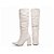 Bota Feminina Franzida Liz Cano Alto Franzido Off White Salto Grosso - Imagem 1