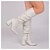 Bota Feminina Franzida Liz Cano Alto Franzido Off White Salto Grosso - Imagem 8