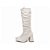 Bota Feminina Franzida Liz Cano Alto Franzido Off White Salto Grosso - Imagem 6