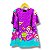 Vestido de Viscose Estampa Digital com Manga Borboleta Noite das Tulipas - Imagem 3
