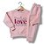 Conjunto de Moletom Flanelado Love, Love, Love - Imagem 1