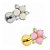 Flor Trillion de Titânio Labret com Opalas - Imagem 1