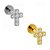 Mini Cruz Cravejada Labret de Titânio - Imagem 1
