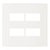 Linha Clean – Placa 4×4″ 4 Postos Separados – Branco - Imagem 1