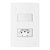 Linha Clean – Conjunto 1 Interruptor Simples 10A 250V~ + 1 Tomada 2P+T 20A 250V~ – Branco - Imagem 1