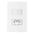 Linha Clean Branco – Conjunto 1 Interruptor Simples 10A 250V~ + 1 Tomada 2P+T 10A 250V~ – Branco - Imagem 1