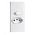Linha Sleek – Conjunto para aparelhos/móveis com int. paralelo 10A e tomada 2P+T 20A – Branco - Imagem 1