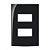 Linha Sleek – Placas 4×2” 2 postos horizontais separados– Ebony - Imagem 1