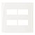 Linha Sleek – Placas 4×4” 4 postos horizontais separados – Branco - Imagem 1