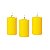 Vela Decorativa amarelo 4 uni 6cm Decoração - Imagem 3