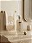 Kit Sabonete Líquido 500ml Vidro Avatim Flor de Algodão e toalha de lavabo Bordada Barrado - Imagem 1