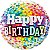 Balão Metalizado Aniversário, Confete Arco- Íris - Imagem 1