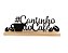 Placa Cantinho do Café Letras em Metal Com Base de Madeira - Imagem 1