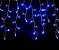 Cascata Fixa 200 LEDS Fio Branco 5 Metros Azul 110V - Imagem 2