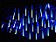 Cortina Chuva De Meteoro Snow Fall LED Azul Sequencial C/ 2 Metros e C/8 Tubos 50cm Cada  Bivolt - Imagem 2