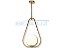 Pendente 33×55cm Dourado Branco Vidro E27 - Imagem 1