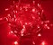 Cordão FIixo 100 LEDs Fio Transparente 9,5 Metros Vermelho 110V  -Tomada Macho e Fêmea - Uso interno - Imagem 1