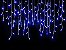 Cascata Fixa 100 LEDS Fio Branco 2,5 Metros Azul 220V - Imagem 1