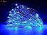 Cordão de cobre 50 LEDs fio de fada 5 metros azul pilha - Imagem 1