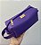 Necessaire Manu G alça lateral roxa personalizada com ferragens douradas - Imagem 1