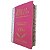Bíblia Sagrada Bicolor Letra Jumbo Com Harpa Branco Com Pink - Imagem 1