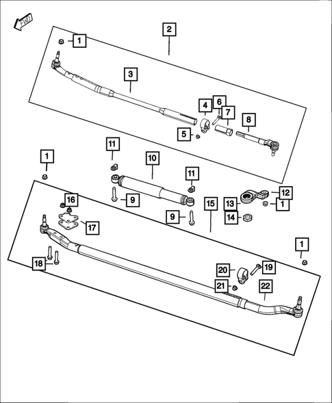 Barra de Direção RAM 2500/3500 2013-2025 68338342AD - Imagem 1