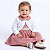 Vestido de Bebê Infantil Menina com Bolero em Plush com aplique em Pérola 100% Algodão 2 Meses a 6 Anos Carol - Imagem 1