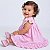Vestido de Bebê Infantil com Pom Pom 100% Algodão 2 Meses a 6 Anos Maria - Imagem 2