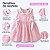 Vestido de Bebê 100% Algodão Xadrez Rosa 2 Meses a 6 Anos Clara - Imagem 8