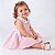 Vestido de Bebê 100% Algodão Xadrez Rosa 2 Meses a 6 Anos Clara - Imagem 2