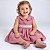 Vestido de Bebê Infantil Festa Luxo com Detalhe em Pérola 100% Algodão 2 Meses a 6 Anos Carol - Imagem 1