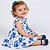 Vestido de Bebê Floral Azul Luxo Festa 100% Algodão 2 Meses a 6 Anos Rafaela - Imagem 2