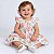 Vestido de Bebê Infantil Toque Macio estiloso Floral Laranja 100% Algodão 2 Meses até 6 Anos Juliana - Imagem 1