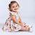 Vestido de Bebê Infantil Toque Macio estiloso Floral Laranja 100% Algodão 2 Meses até 6 Anos Juliana - Imagem 2