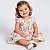 Vestido de Bebê Infantil Toque Macio estiloso Floral Laranja 100% Algodão 2 Meses até 6 Anos Juliana - Imagem 3