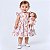 Vestido Bebe Infantil Menina 100% Algodão com Boneca de pano combinando 2 Meses até 6 Anos Juliana - Imagem 3