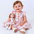 Vestido Bebe Infantil Menina 100% Algodão com Boneca de pano combinando 2 Meses até 6 Anos Juliana - Imagem 1