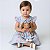 Kit Vestido Bebê e Infantil Menina Estampado Luxo com Boneca de pano Presente 100% Algodão 2 Meses a 6 Anos Maya - Imagem 1