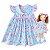 Kit Vestido Bebê e Infantil Menina Estampado Luxo com Boneca de pano Presente 100% Algodão 2 Meses a 6 Anos Maya - Imagem 1