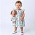Vestido Bebê Infantil Menina com Boneca de pano 100% Algodão Presente 2 Meses a 6 Anos Estampado - Flor - Imagem 3
