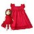 VESTIDO BEBÊ INFANTIL NATAL VERMELHO COM BONECA DE PANO - Imagem 1
