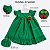 Vestido Bebê e Infantil Verde aplique Cereja 100% Algodão 2 Meses a 6 Anos Mundo Nina - Imagem 4