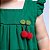 Vestido Bebê e Infantil Verde aplique Cereja 100% Algodão Mundo Nina - Imagem 4