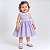 Vestido Bebê Infantil Menina Xadrez Lilás 100% Algodão Mundo Nina 2 Meses até 8 Anos Barbara - Imagem 3